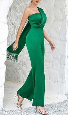 This Satin Strap Jumpsuit in Green features a smooth satin fabric construction, tailored silhouette, and long strap. Its sleek and comfortable design and lightweight material make it a great option for those looking to stay cool during summer days. Gentle Dry Clean OnlyColour may vary due to lighting on images. The product images (without model) are closest to the true colour of the product.Item runs true to size chart and is cut to suit our size chart. Please refer to our size chart for the bes Green Satin Jumpsuit, Straps Jumpsuit, Satin Corset Dress, Fabric Construction, Comfortable Design, Plus Size Shopping, Stretch Satin, Plus Dresses, Vibrant Green