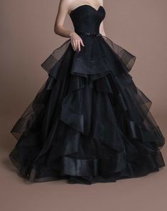 Black Ball Gown, Black Bridal, Pretty Prom Dresses, Fairytale Dress, Prom Outfits, Gothic Wedding, Grad Dresses, Black Wedding Dresses