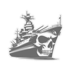 a pirate ship with a skull on it's face and the words, uss