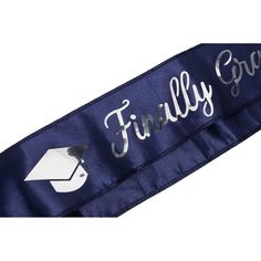 Make yourself stand out with this navy satin sash for the graduation day. It's the perfect accessory for you and your friends to wear on the last day of school. Enjoy this graduation sash and have an amazing graduation day! Satin Graduation Stole With Sashes, Finally Graduated, Silver Foil Print, Grad Party Favors, Graduation Sash, Silver Foil Printing, The Last Day Of School, Graduation Stole, College Parties