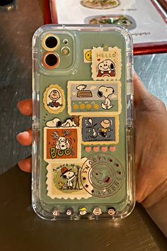 iPhone 11 Sanrio Case Case Ideas Phone, Aesthetic Iphone Cases, Iphone Case Aesthetic, Phone Cases Aesthetic, Clear Phone Case Design, Diy Phone Case Design, Iphone Case Stickers, Snoopy Wallpaper, Collage Phone Case