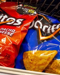 chips and nachos in a grocery cart