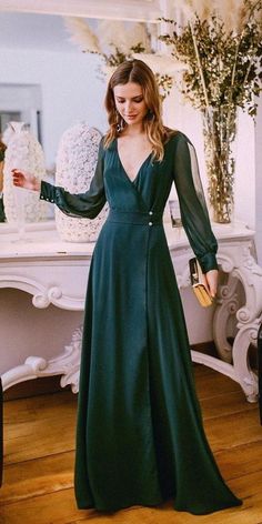 Winter Wedding Guest Dresses: 18 Best Looks ★ #bridalgown #weddingdress Wedding Guest Outfit Formal, Wedding Guest Outfit Winter, Winter Wedding Outfits, Formal Wedding Guest Dress, Formal Bridesmaids Dresses