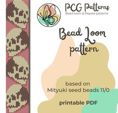 the bead loom pattern is designed to look like a flower with pink flowers on it