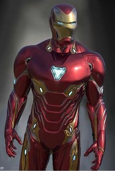 an iron man is standing in front of the camera