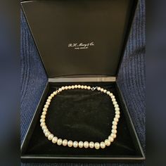 Pearl Necklace 18" 7-8mm Fresh Water Pearls, Nwot. Tag Removed But Never Worn It. Stored In Its Original Box. Will Come With Its Original Box. Sterling Silver. Lobster Claw Closure. Bundle Any 3 Items And Save 20% Classic Sterling Silver Pearl Necklace For Formal Occasions, Elegant White Necklace From Macy's, Elegant White Necklaces By Macy's, Timeless White Bridal Necklace Gift, Classic White Gold Bridal Necklace, Classic Round Bridal Necklace For Anniversary, Classic Single Strand Bridal Necklace, Classic White Necklace For Anniversary, Classic White Necklace With Sterling Silver Clasp