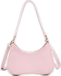 Pink Handheld Shoulder Bag With Zipper, Pink Handheld Shoulder Bag With Zipper Closure, Trendy Pink Baguette Bag With Zipper Closure, Trendy Pink Crossbody Baguette Bag, Modern Pink Satchel Hobo Bag, Pink Modern Satchel Hobo Bag, Modern Pink Hobo Satchel Bag, Trendy Pink Hobo Bag For Travel, Chic Pink Baguette Bag With Adjustable Strap