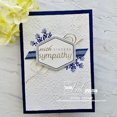 a close up of a card with flowers