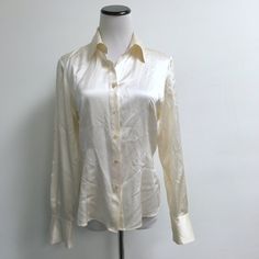 Brooks Brothers Cream 100% Silk Shirt/ Top..Size 6..4 Button Cuff..Classic! Sorry About The Wrinkles Its Been Packed Away..Beautiful Shirt! Condition: Excellent Measures Bust 38 Length 25 Long Sleeve Collared Shirt, Silk Button Up, Cream Silk, Button Up Long Sleeve, Collared Shirt, Silk Shirt, Brooks Brothers, Shirt Top, Collar Shirts