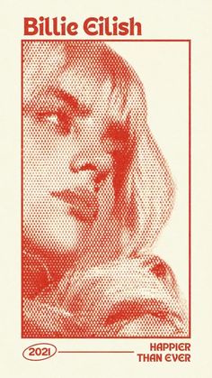 a woman's face is shown in red and white, with the words billie eli