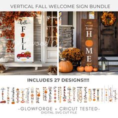 the fall welcome sign bundle includes 27 designs