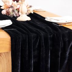 the table is covered with black velvet