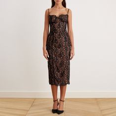 This Lace Bustier Midi Dress is perfect for any special occasion. The unique bustier design creates a sophisticated and elegant look. The midi length adds a touch of femininity and makes this dress a stunning addition to any wardrobe. The intricate lace is lined with a soft cotton fabric for superior comfort. Bustier Midi Dress, Lace Bustier, Xl Dress, Dresses Xs, Midi Length, Special Occasion, Cotton Fabric, Midi Dress, Wardrobe