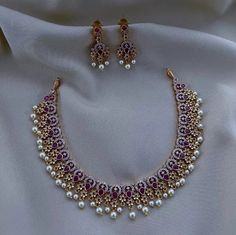 South Indian Pakistani Bollywood Gold Plated Choker Necklace Earring Jewelry Set | eBay Choker Set Design, Kemp Jewellery, Necklaces Collection, Cz Stone Necklace, Short Necklaces, Indian Choker, Indian Choker Necklace