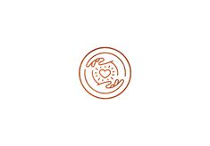 an orange and white logo with the word love in it's center, on top of