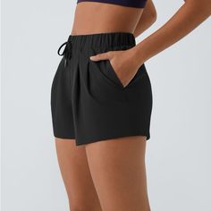 Halara Mid Rise Elastic Waistband Drawstring Ruched Side Pocket Casual Shorts M New With Tags. Black Drawstring Bottoms For Leisure, Black Drawstring Bottoms In Short Length, Stretch Athleisure Athletic Shorts Hip-length, Versatile Black Bottoms With Functional Drawstring, Sporty High-waisted Athletic Shorts With Elastic Waistband, Casual Black Elastic Shorts, Sporty High-waisted Athletic Shorts With Drawstring, Black Drawstring Workout Shorts, Black Workout Shorts With Drawstring