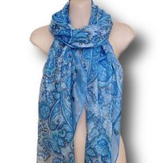 Experience timeless sophistication with our "Blue Elegance" Paisley Pattern Scarf for Women.  Crafted with meticulous attention to detail, this scarf exudes refinement and versatility. Its rich blue hue and intricate paisley pattern make it a statement piece suitable for all seasons, effortlessly elevating any outfit.  Whether you're treating yourself or searching for the perfect gift for her, Mom, birthdays, or Christmas, this scarf is sure to impress with its elegance and practicality.  Wrap y Pattern Scarf, Bedroom Style, Patterned Scarves, Paisley Pattern, Perfect Gift For Her, Blue Hues, Pattern Making