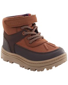 Designed in faux leather with a side zipper and a hook and loop closure, these hiking boots are perfect for your adventurer. Boys Hiking Boots, Carter Kids, Bag Boys, Toddler Boy Shoes, Boys Boots, Boys Shoes, Brown Boots, Toddler Boys, Fashion Boots