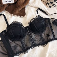 2-Piece lingerie Set featuring bustier with padded push-up bust and delicate lace, and matching bottoms. Cheap Clubwear Bustier Intimates, Gothic Style Fashion, Bra Art, White Bustier, Neo Gothic, Custom Made Clothing, Lace Bustier, Body Sculpting, Bra Panty