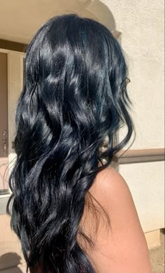 Midnight Blue Black Hair, Midnight Blue Black Hair Color, Blue Black Hair Color, Midnight Blue Hair, Black Hair Aesthetic, Blue Black Hair, Color For Black Hair, Dark Blue Hair