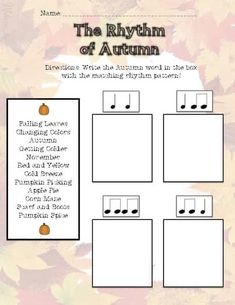 the rhythm of autumn worksheet