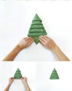 the steps to make a paper christmas tree