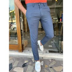 Season:Spring  Summer; Fabric:100% Cotton; Gender:Men's; Style:Fashion,Casual; Occasion:Outdoor,Going out,Daily; Fit Type:Regular Fit; Function:Comfort,Soft,Breathable; Waistline:Mid Waist; Pattern:Plain; Design:Pocket; Pants Type:Chino Pants,Trousers,Chinos; Front page:FF; Listing Date:07/19/2023; Hips:; Length:; Waist: Essential Pants, White Dress Shoes, Pants Pocket, Style Inspiration Casual, Summer 22, Blue Trousers, Smart Casual Outfit, Chino Trousers, Plaid Fabric