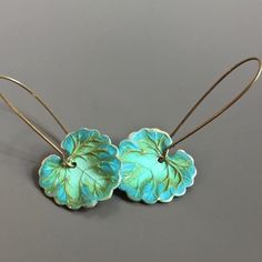 "Small Patina Leaf Earrings - Gorgeous Verdigris Leaves with Long Antiqued Brass Earwires. The fourth picture shows the back. It is not patina'd. Leaves are slightly 20mm (.75\") in diameter Earrings measure 1.75\" from top of earwire to bottom of leaf This is a stock photo. Patina varies slightly. Larger version of these earrings: https://www.etsy.com/listing/646432235/leaf-earrings-patina-jewelry-leaf?ref=shop_home_active_1&frs=1 Be sure to check out my Verdigris Collection for similar ite Green Leaf-shaped Earrings For Pierced Ears, Unique Nickel-free Leaf-shaped Earrings, Bohemian Leaf-shaped Jewelry With Ear Wire, Green Brass Earrings Nature-inspired, Bohemian Green Leaf-shaped Jewelry, Green Leaf-shaped Jewelry With Matching Earrings, Artistic Turquoise Earrings With Ear Wire, Blue Leaf-shaped Jewelry For Gift, Blue Leaf-shaped Jewelry Gift