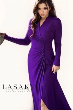 Lasaky - Exquisite Tea Break Gown: Elegant Maxi Dress with a Stylish 200 Pound Design Gown Elegant, Umbrella Skirt, Princess Sleeves, 200 Pounds, Elegant Maxi Dress, Tea Break, Color Fabric, Types Of Skirts, Types Of Collars