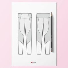 a drawing of two pants and a pencil