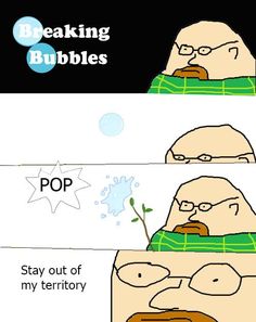 an old man with glasses and a beard is looking at the bubbles in his mouth