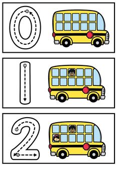 a yellow bus with the number two on it is shown in this printable worksheet