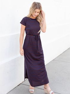 Introducing our stunning Izzy Dress - the perfect addition to your wardrobe for any season. With its beautiful striped design, this maxi dress is both stylish and versatile, making it a must-have for any fashion-forward woman. Size: Small 0-4 Medium 6-8 Large 10-12 XL 12-14 Casual Striped Midi Dress For Fall, Chic Striped Maxi Dress, Spring Maxi Dress With Vertical Stripes, Spring Vertical Striped Maxi Dress, Summer Striped Maxi Dress, Spring Vertical Stripes Maxi Dress, Striped Maxi Dress For Summer, Chic Maxi Dress With Vertical Stripes, Fall Chic Striped Maxi Dress