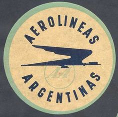 the logo for aeroineas argentinas is shown in blue and yellow on a black background