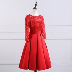 This Dress is fashionable for every occasion. the dress is made-to-order by professional tailors. You can choose from 50 colors, Regular sizes 2 to 16 and plus sizes 14w to 26W. Custom size is also available.. The product details: Color: Red, Silhouette: A-Line, Neckline: Scoop, Waistline: Natural, Length: Short, Primary Fabric: Satin Long Sleeve Dress With Illusion Neckline And Fitted Bodice, Evening Knee-length Dress With Illusion Neckline, Formal A-line Dress With Illusion Neckline, Cocktail Knee-length Dress With Illusion Neckline, Cocktail Dress With Illusion Neckline And Knee-length, Cocktail Dresses With Illusion Neckline, Knee-length, Long Sleeve Dress With Illusion Neckline For Prom, Long Sleeve Dresses With Illusion Neckline For Evening, Fitted A-line Evening Dress With Illusion Neckline