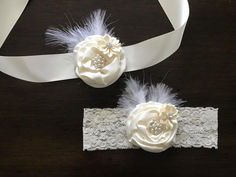 Ivory baptism headband and sash with rhinestones Adjustable Cream Bridal Accessories As Gift, Baby First Photo, Barefoot Sandals Baby, Baby Christening