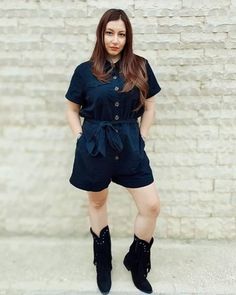 Rompers & Jumpsuits // Show off your gorgeous style wearing this black short sleeves button down belted romper. Pocket Jumpsuit, Belted Romper, Womens Summer Shorts, Your Gorgeous, Summer Shorts, Black Shorts, Shoes Jewelry, Button Downs, Jumpsuit Romper