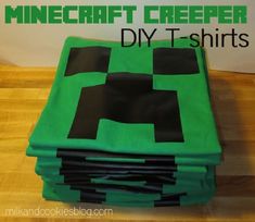 there is a minecraft creeper diy t - shirt made out of fabric