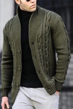 Color: Army Green, Size: S Winter Sweater Coat, Kids Fashion Wear, Mens Fashion Wear, Blue Army, Zippered Cardigan, Casual Sweater, Mens Cardigan, Winter Sweater, Sweater Coat