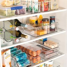 a refrigerator filled with lots of food and drinks