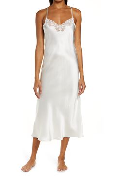 Hanky Panky Women's Monique Lhuillier Jolie Lace Trim Nightgown

- Jolie Collection
- Long bias-cut gown
- Silk charme White Silk Wedding Nightgown, White Silk Slip Dress For Sleep, Elegant White Nightgown With Bias Cut, Elegant White Bias Cut Nightgown, White Bias Cut Slip Dress For Sleep, White Silk Dress For Sleep, Elegant Evening Nightgown For Spring, White Silk Sleep Dress, Elegant White Gown For Daywear