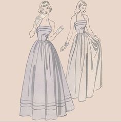 US $29.99 Used in Collectibles, Sewing (1930-Now), Patterns Vintage Ball Gown Dress With Lined Bodice, Vintage Ball Gown With Lined Bodice, Vintage Ball Gown Dresses For Vintage Events, Vintage Dresses With Pleated Bodice For Vintage Events, Vintage Ball Gown With Fitted Bodice, Vintage Empire Waist Evening Dress, Vintage Empire Waist Formal Gown, Vintage Empire Waist Gown For Formal Occasions, Vintage Formal Gown With Empire Waist