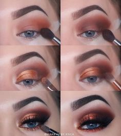 Smoky Eye Makeup Tutorial, Contour Makeup Tutorial, Makeup For Blue Eyes, How To Do Makeup, Eye Makeup Brushes, Fall Makeup, Eye Looks, Makeup Goals