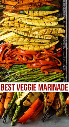 the best veggie marinade recipe is made with carrots, asparagus and zucchini