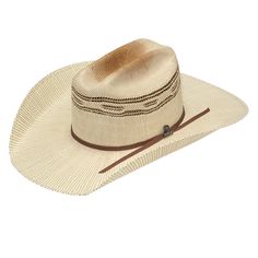 Style number: A73196 Bangora straw cowboy hat Comfort sweatband Ariat pin 2 cord golden brown hatband Crown: 4-1/4" Brim: 4-1/4" Double S, Straw Cowboy Hat, Western Hat, Western Hats, M F, The Barn, Hat Band, Cowboy Hat, Golden Brown