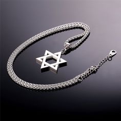 Star of David Necklace, Magen David Necklace, Jewish Star Pendant Necklace, 316L Stainless Steel Metal - Etsy Silver Star Chain Necklace, Silver Star Of David Necklace With Adjustable Chain, Jewish Jewelry Necklaces, Magen David Necklace, Jewish Star Necklace, Star Of David Necklace, Judaica Jewelry, Jewish Star, Jewish Jewelry