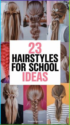 Simple And Fast Hairstyles, Easy Autumn Hairstyles, Easy And Cute Hairstyles For School, Hair Ideas For Brunettes Styles, Easy Simple Hairstyles For School, Quick School Hairstyles, School Hairstyles For Kids, Easy Teen Hairstyles, Cute And Simple Hairstyles