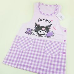 Kuromi & Baku Hearts Apron - Blippo Kawaii Shop Sleeveless Cotton Apron With Pockets, Kawaii Apron, Kuromi And Baku, Doing The Dishes, Cute Apron, Kitty Items, Cute Aprons, Hello Kitty Items, Kids Apron