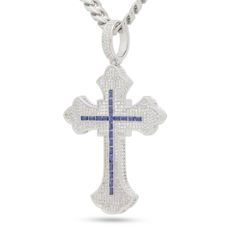 This pendant was inspired by the 2Pac's tattoos, the Fleur de Lis styled cross. Many stones surround the inner cross composed of princess-cut stones and matched with an iced bale. "Exodus 18:31" stamped on the back of each piece. Available in 14K Gold plating or White Gold plating M Size: Paired with a 5mm 20" Miami Cuban Chain L Size: Paired with an 8mm 20" Miami Cuban Chain Iced Out White Gold Cross Pendant Jewelry, Iced Out Diamond Cross Jewelry, Iced Out Diamond Cross Pendant Jewelry, Luxury Cubic Zirconia Cross Jewelry, Diamond Cross Necklace Iced Out, Iced Out Diamond White Cross Jewelry, White Iced Out Cross Jewelry, White Diamond Accented Crucifix Jewelry, Luxury Silver Cross Necklace With Diamond Accents