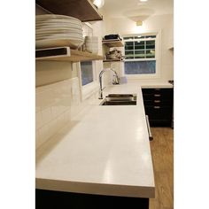 White Concrete Countertop & Furniture Mix - 9,700 PSI - 50lb Bags - Expressions-LTD White Concrete Countertop, Diy White Concrete Countertops, White Concrete Countertops, Kitchen Remodel Countertops, Diy Kitchen Countertops, Concrete Countertop, Kitchen Countertop Materials, Diy Concrete Countertops, Charming Kitchen